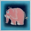 Розовый слоник Картина с кристаллами Сваровски 2009 г инфо 11414r.